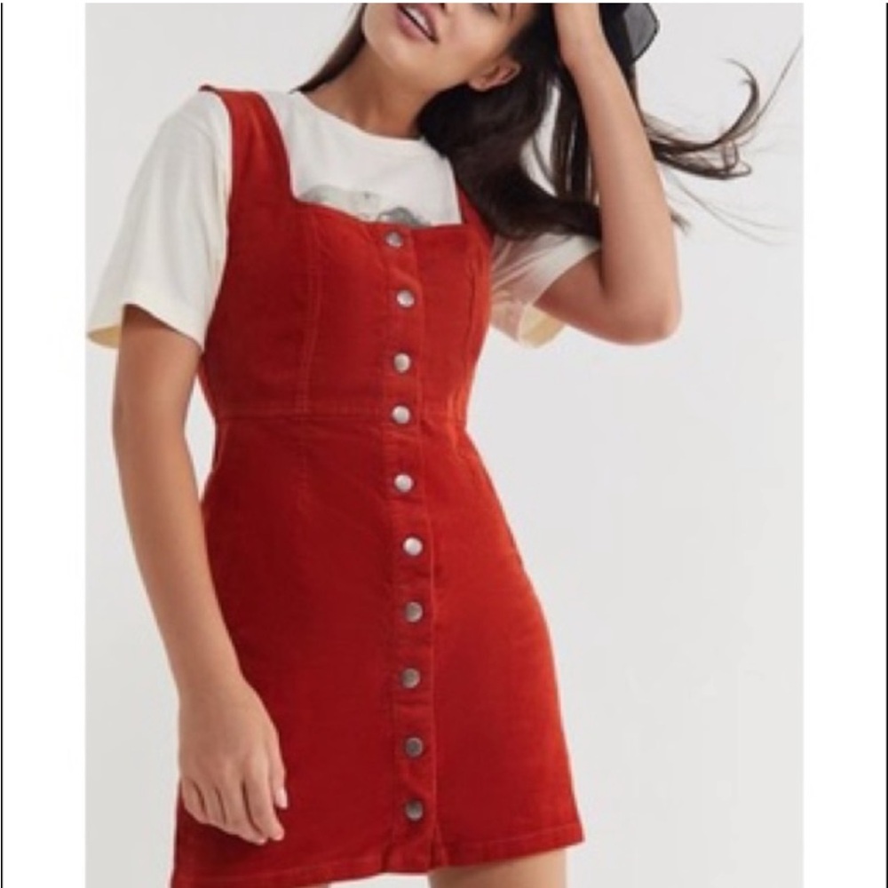 Urban Outfitters | Rust Sleeveless Mini Corduroy Dress 8